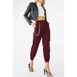 NBW Chain-Accent Cargo Joggers
In Burgundy